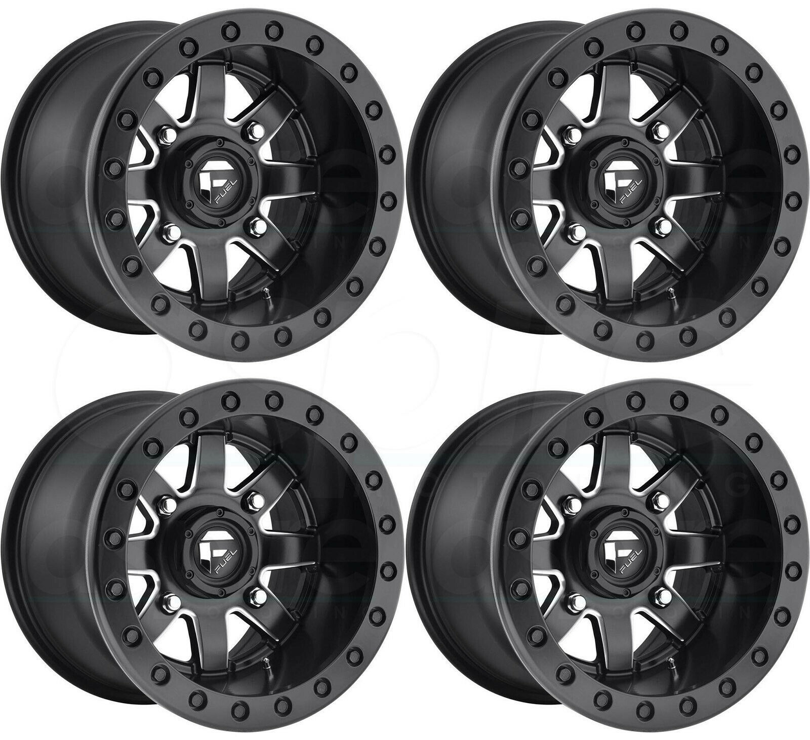 14x8 Fuel D928 ATV UTV Maverick 4x156 0 Matte Black Wheels Rims Set(4 ...