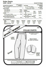 Adults' Polar Pants #505 Sewing Pattern (Pattern Only) gp505 - $7.00