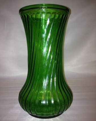 Hoosier Glass Vase Green Swirl Design;#4090;Large 8½" tall x 4¼";IDEAL FOR TALL - $19.99