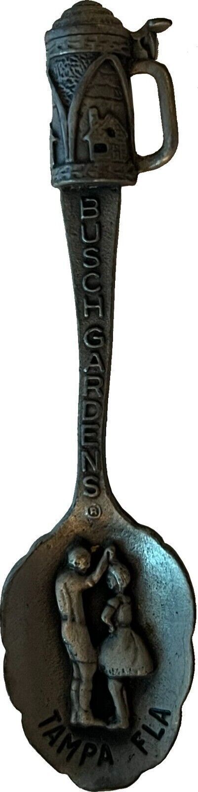 Primary image for Vintage Souvenir Spoon US Collectible - Pewter Busch Gardens Stein Tampa Florida