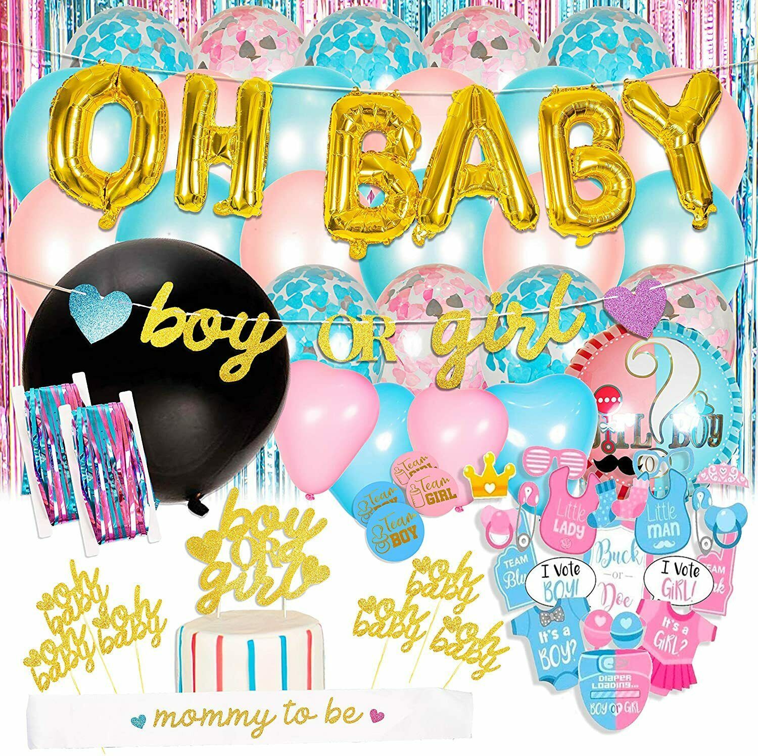 Oh Baby Decorations Gender Reveal Party Supplies Baby Shower Kit Boy or