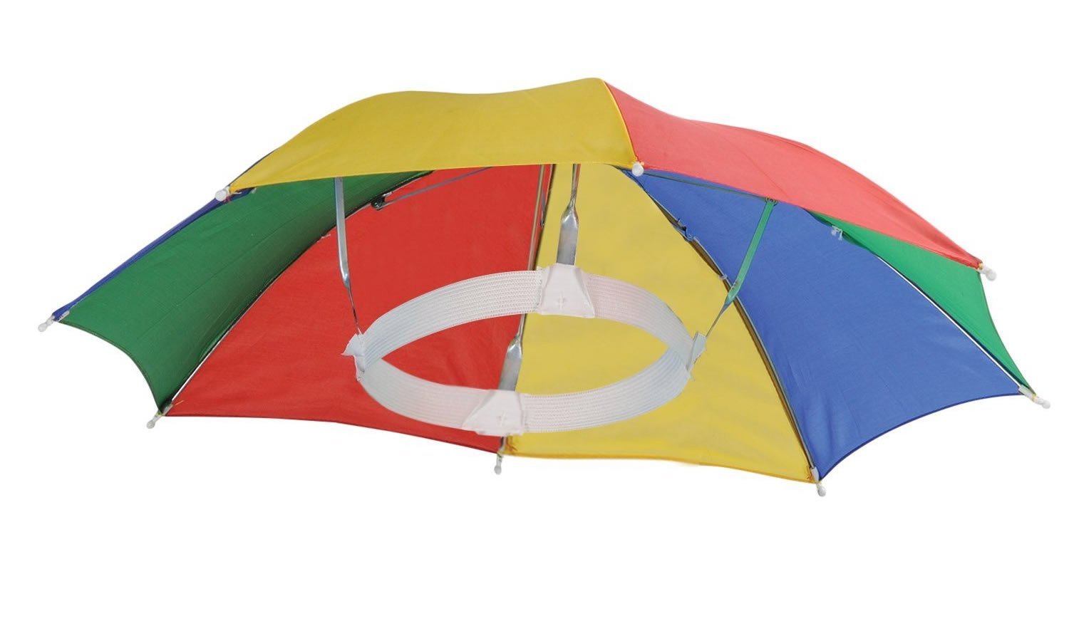 4 Pack Rainbow Umbrella Hat Cap With Head Strap For Sun Rain Hats
