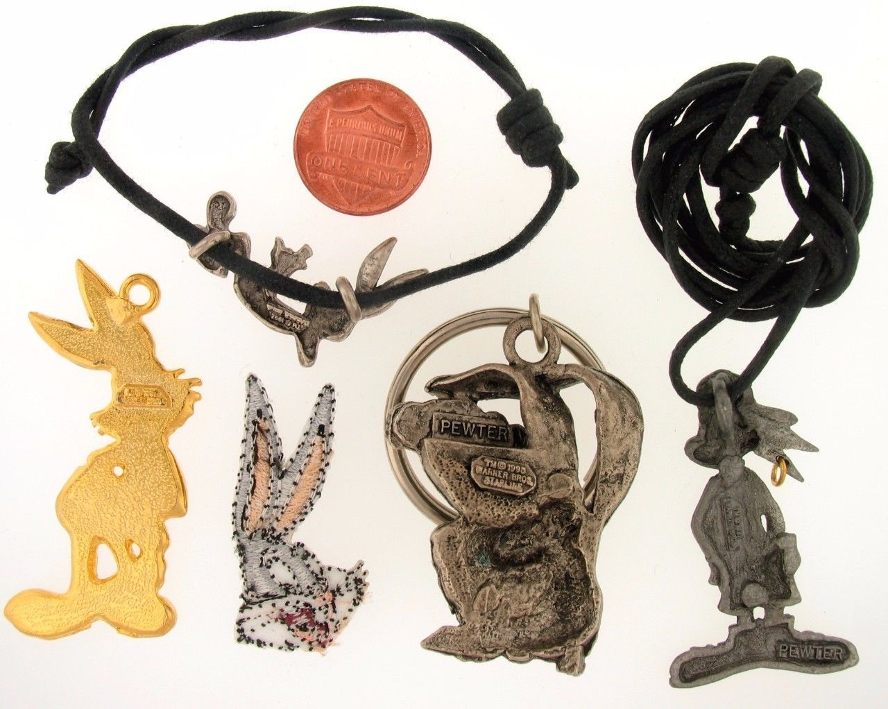 5PC BUGS BUNNY KEYCHAIN NECKLACE CHARM WARNER BROS LOONEY TUNES WB