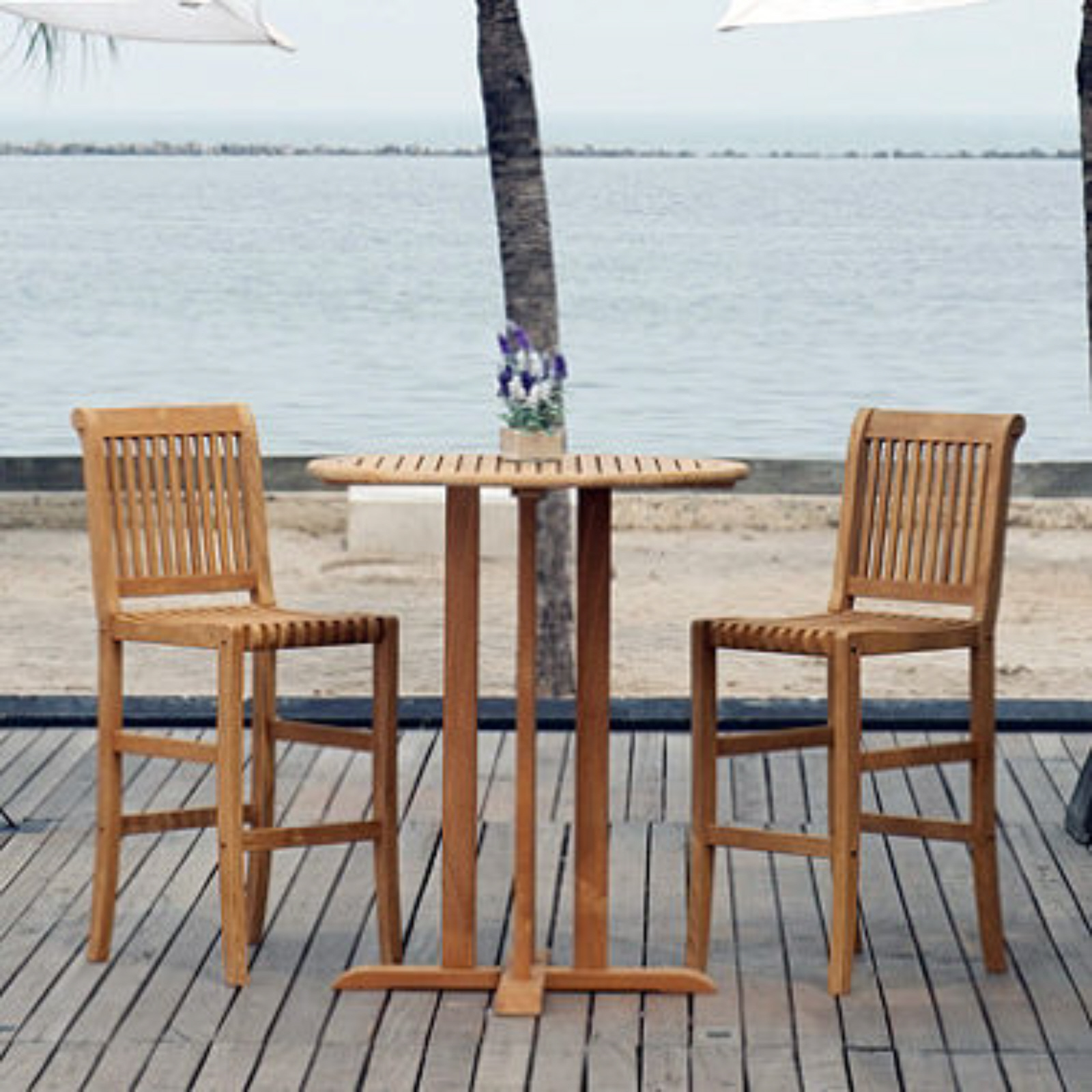 Teak Bar Height 3 Pc. Bistro Set , Outdoor Furniture, Patio Furniture ...