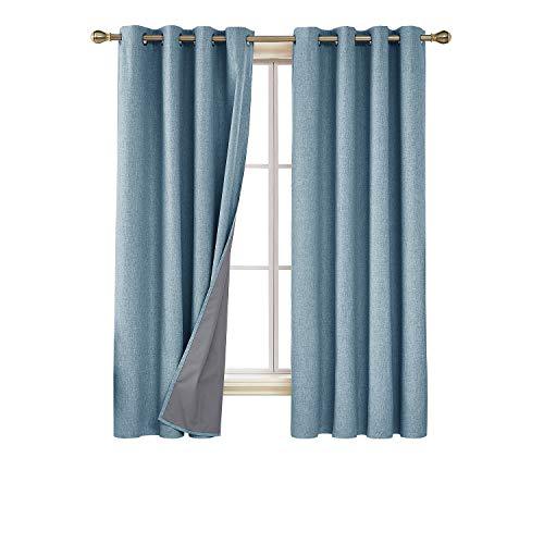Deconovo Total Blackout Curtains 72 inch Long Thermal Insulated Grommet