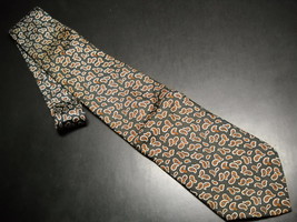 Brooks Brothers Makers Neck Tie Silk Dark Green with Paisley Accents - $11.99