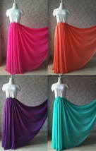 Women Chiffon Maxi Skirt High Waisted Chiffon Party Skirt Custom Plus Size