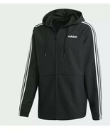 Adidas Essentials Men&#39;s Black Three-Stripe Windbreaker Woven Track Jacke... - $32.00