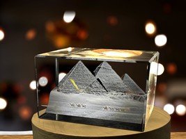 LED Base included | Great Pyramid of Giza 3D Engraved Crystal Keepsake Souvenir - $40.49 - $323.99