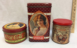 Coca Cola Tin Containers Drinking Coke Victorian Designs Women in Dresse... - $12.22