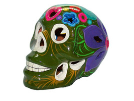 Day of The Dead DOD Large Sugar Skull Lantern Flower Cut Out Green 7&quot; L - $39.59