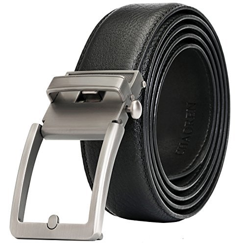 CHAOREN Full Grain Leather Ratchet Belt for Men with Click Buckle