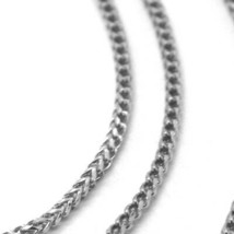 18K WHITE GOLD CHAIN 1.2 MM SQUARE FRANCO LINK, 18 INCHES, 45 CM MADE IN ITALY  image 2
