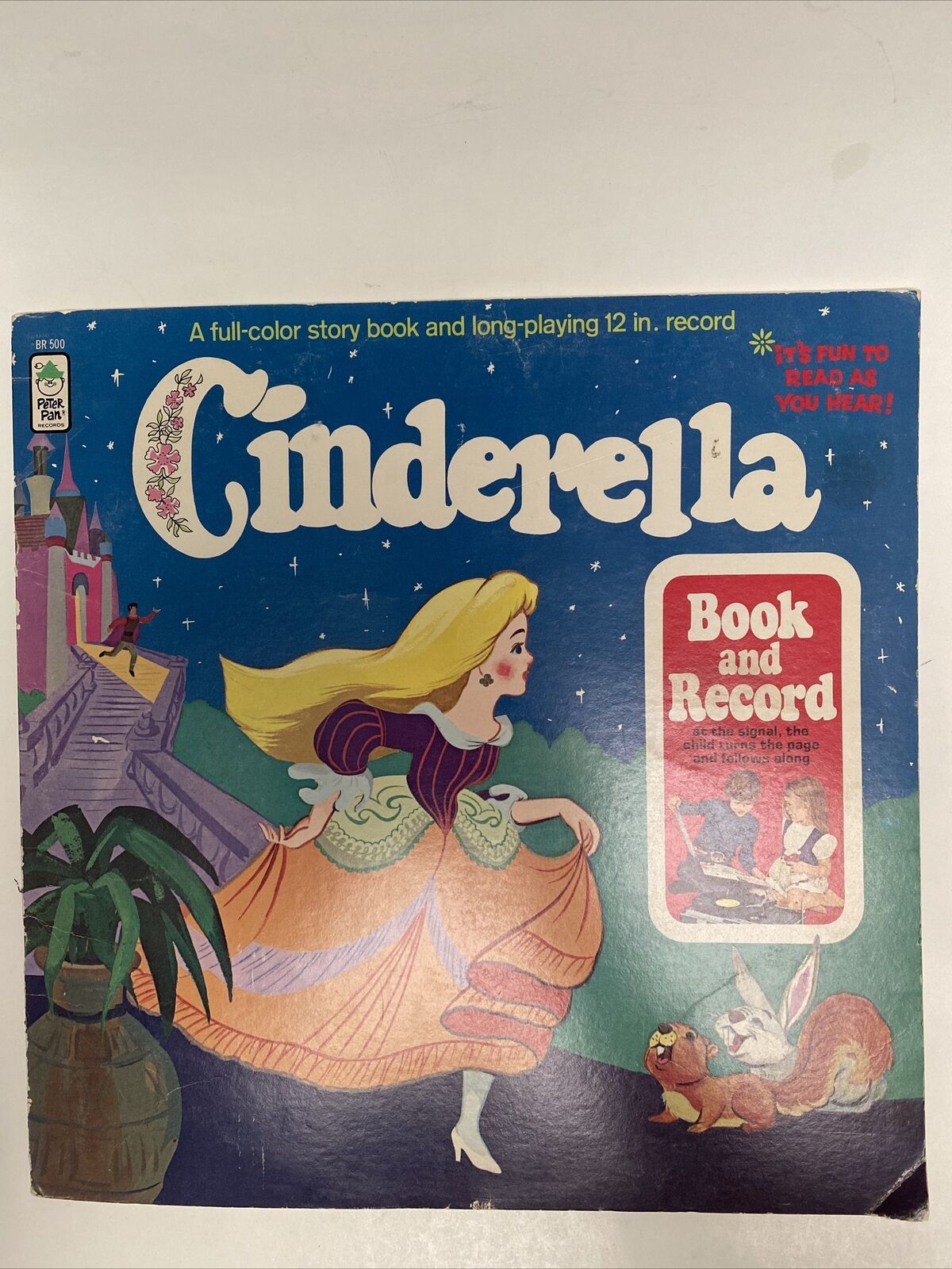 Vintage Walt Disney's Cinderella Read Along Book and Record BR 500 1977 ...