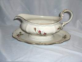 Vintage Rosenthal China Pompadour Selb Germany Gravy Boat &amp; Attached Pla... - $54.45