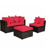Dura4pc Ottoman Garden Deck Patio Rattan Wicker Furniture Set Cushioned ... - £788.65 GBP