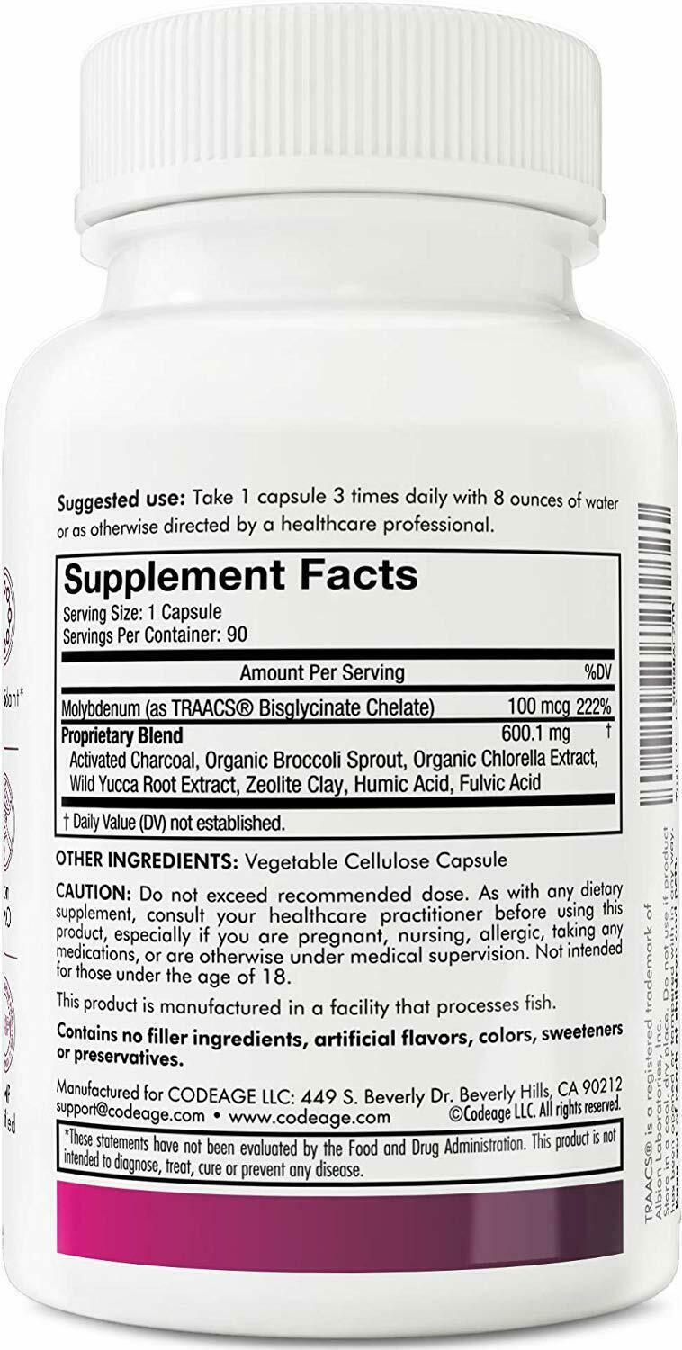 Codeage Bioactivated Binder + BroadSpectrum Systemic Binder, Zeolite Clay Vitamins & Minerals