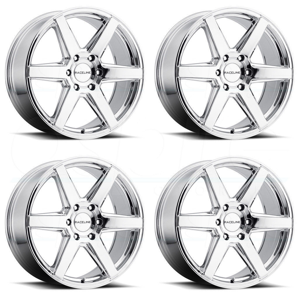 18x8 Raceline 156C Surge 6x120 35 Chrome Wheels Rims Set(4) - Wheels