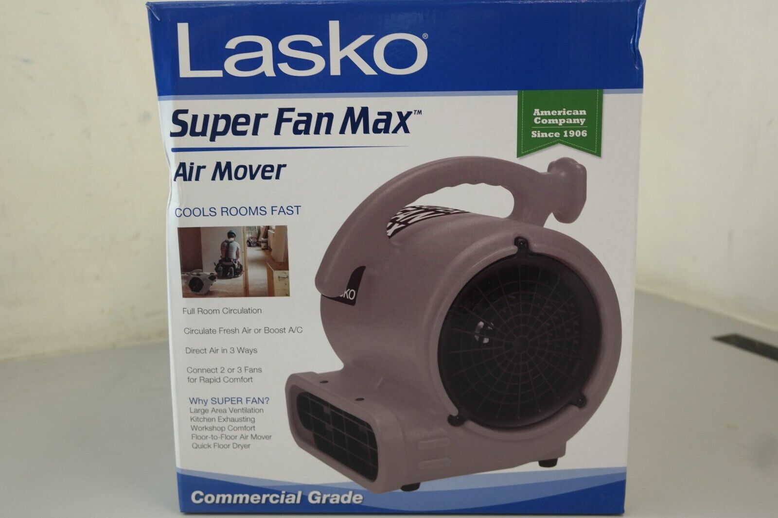 LASKO Super Fan Max Commercial Grade High Velocity Air Mover Fan Dryer