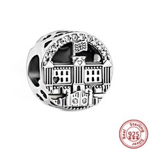 Sterling Silver Puppy Castle beads Pendant Pandora 925 Original Charm bracelet - $19.99