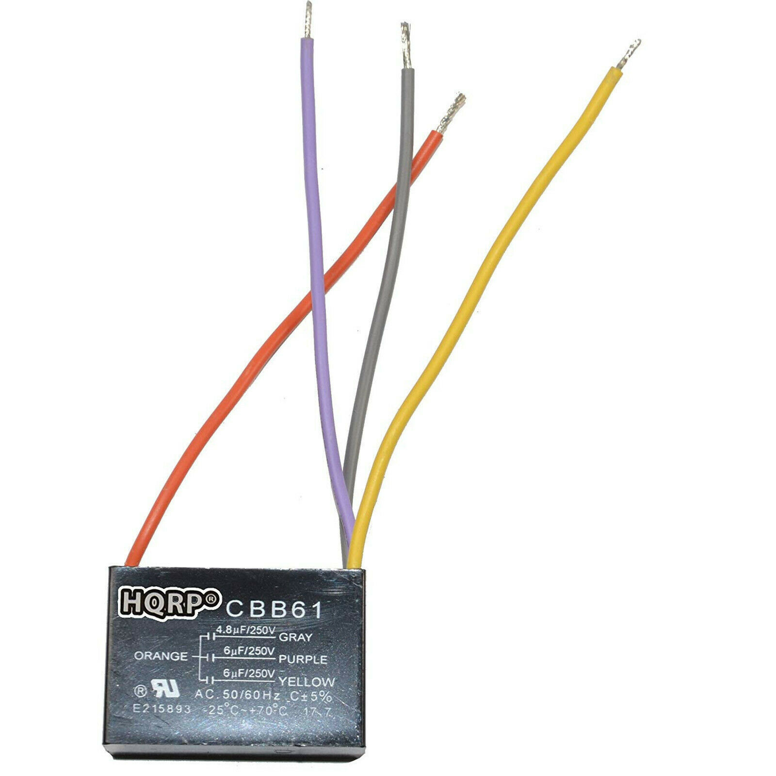 HQRP Capacitor works with Harbor Breeze Ceiling Fan 4.8uf+6uf+6uf 4