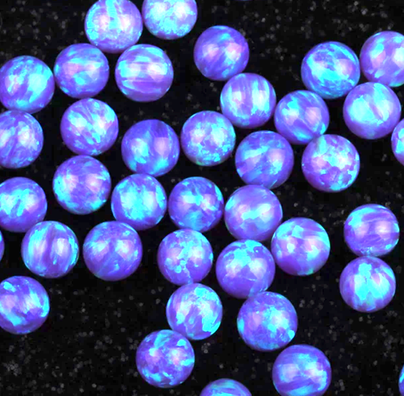 4mm- Natural Stone Violet Fire Opal Terp Pearls BUY 4 OR MORE FOR 20% OFF!