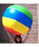 HUGE 4 FOOT STRIPED INFLATABLE BEACH BALL novelty blowup TOY inflate new... - $10.87