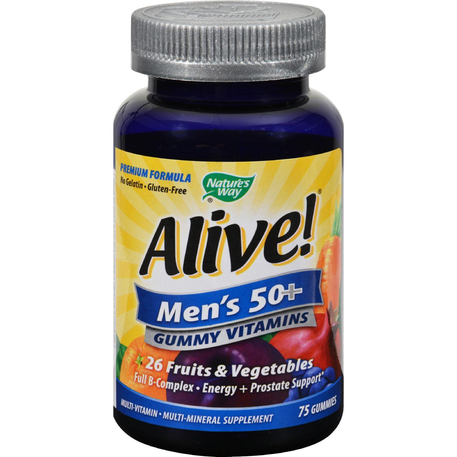Nature's Way Alive - Men's 50+ Gummy Multi-vitamins - 75 Chewables