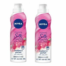 Nivea Raspberry Parfait Foaming Silk Mousse Body Wash 2 Cans 6.8 oz Each  - $24.99