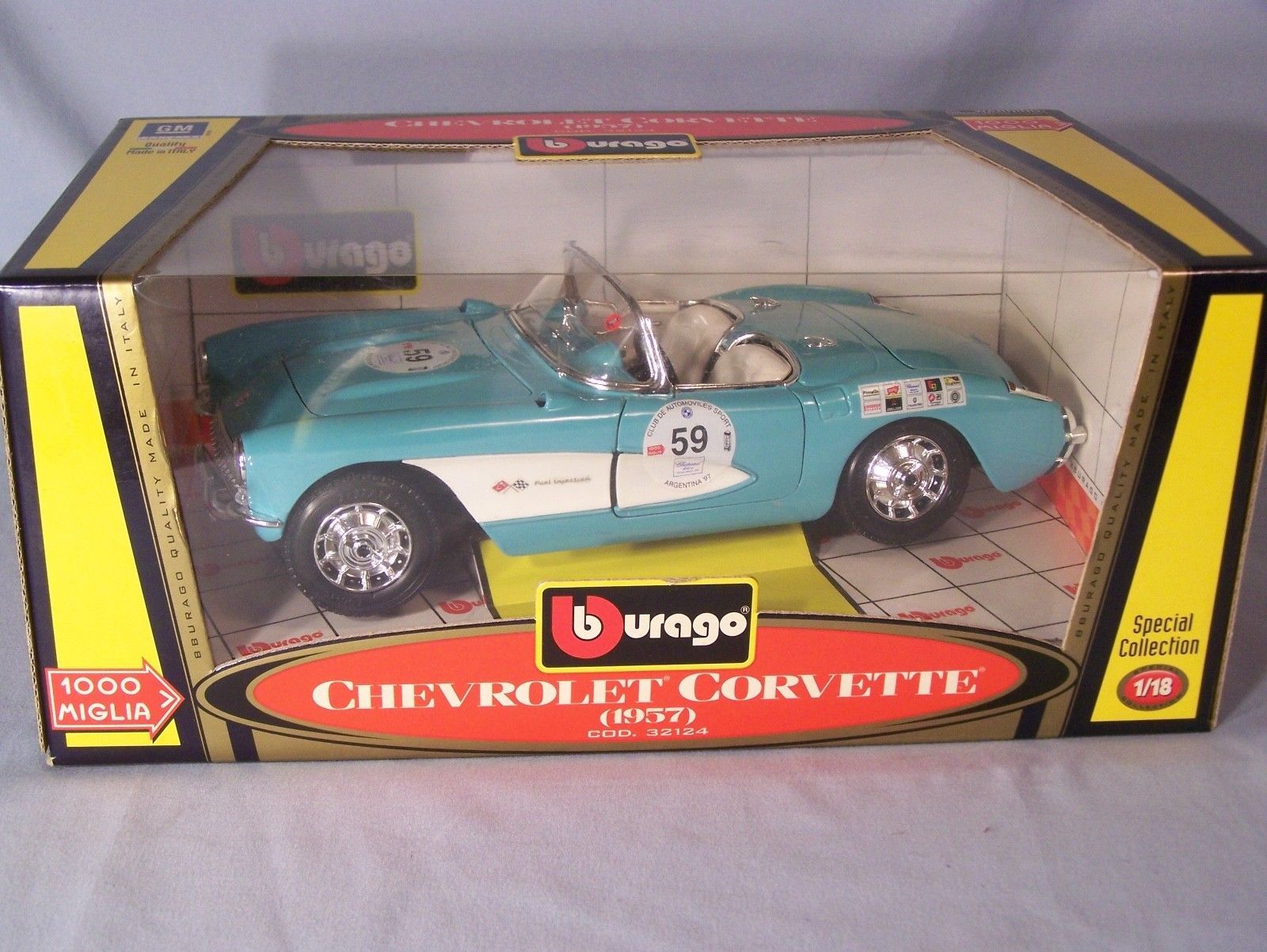 bburago chevrolet corvette 1957 model car