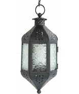 Nice Clear Moroccan Candle Lantern Light Glass Decorative Hanging Lamp E... - £28.86 GBP