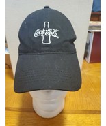 Classic Black Fabric Coca Cola Bottle Logo Cap Hat Adjustable Apollo USA - $11.30