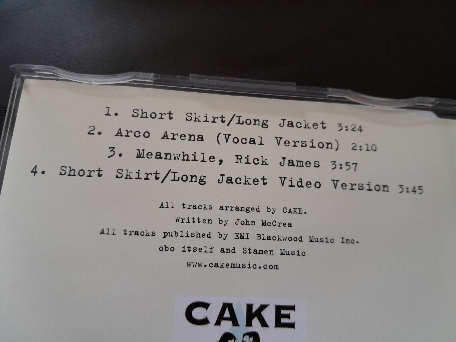 Short Skirt Long Jacket by Cake (CD, 2002) CD Single 4 Tracks CDs