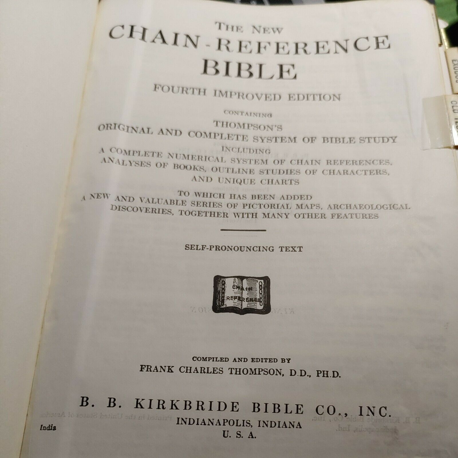 The New Chain Reference Bible (Thompson) KJV (1957) B.B. Kirkbride
