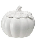 Thanksgiving Harvest Porcelain White Pumpkin Soup Bowl Plus Lid - $29.74