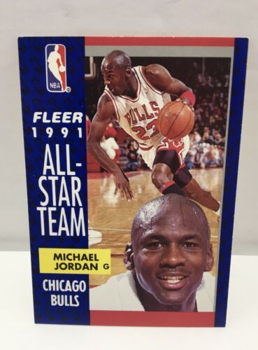Michael Jordan Fleer 1991 All-Star Team Card #211 Rare - Basketball Cards