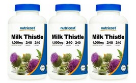 Milk Thistle 1000mg Equivalent 3X240 Vegetarian Caps Nutricost - $38.83