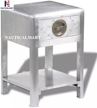 Nauticalmart Aviator&Table with 1 Drawer Vintage Aircraft Airman Style Furniture