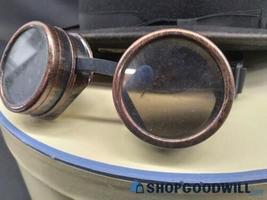 Antique Black Bon Ton Hat Band Elastic Patent & Pilot Airplane Style Goggles image 3