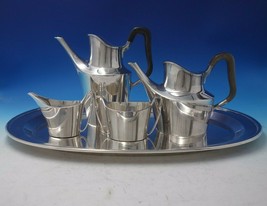 Charlotte by Hans Hansen Danish Sterling Silver Tea Set 4pc with Tray (#5190) - $6,925.05