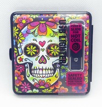 Smokezilla Sugar Skull Style Kings Size Cigarette Case W/Built In USB Li... - $14.84