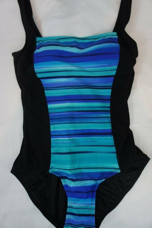 Beach Diva Control de una Sola Pieza Sz 16 Azul Multicolor Camiseta ...