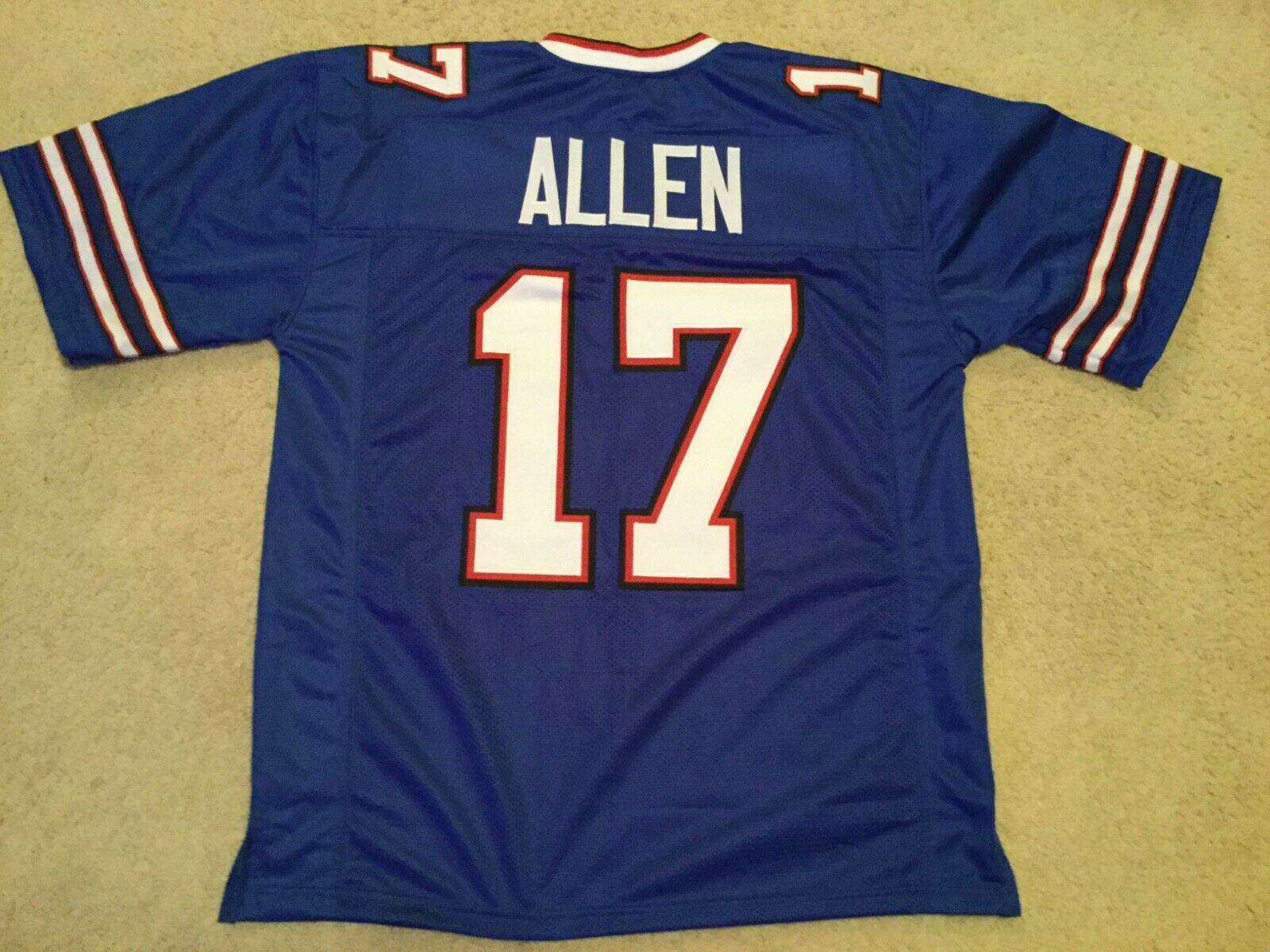 Josh Allen UNSIGNED CUSTOM Sewn Stitched Blue Jersey M, L, XL, 2XL