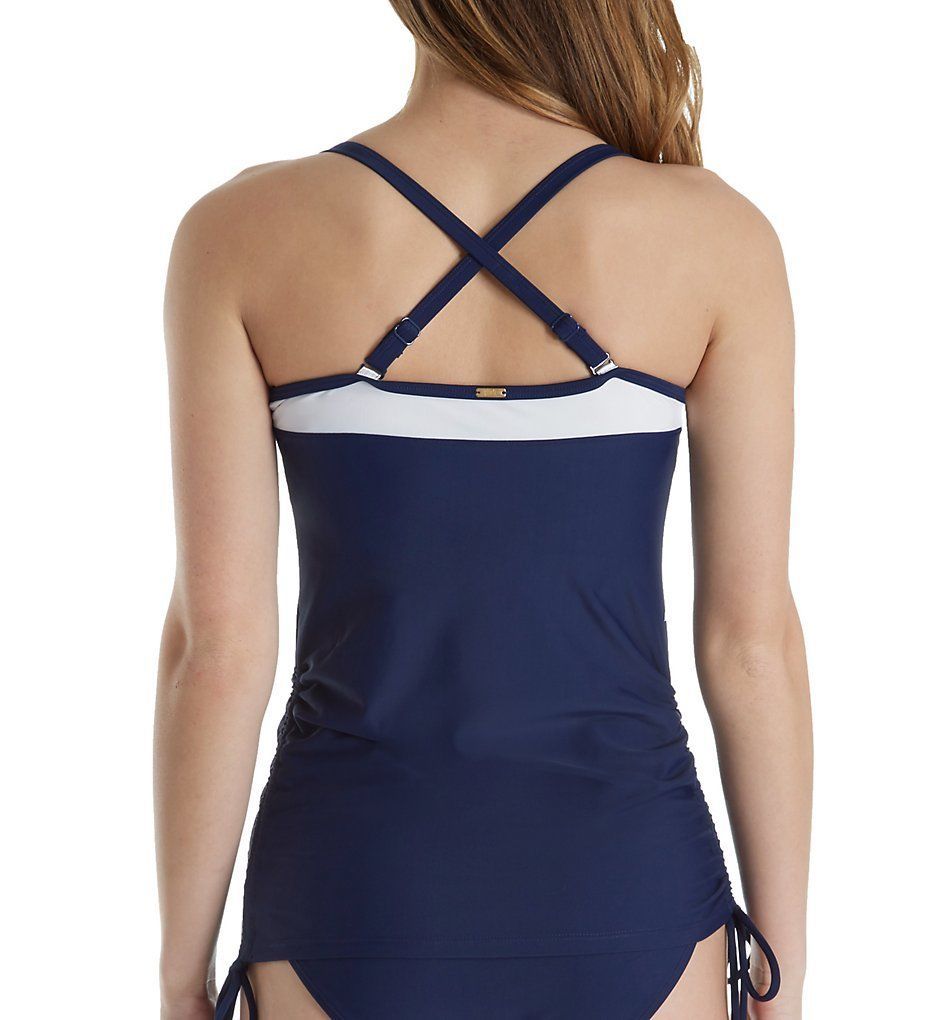 Panache NAVY Anya Cruise Molded Bandeau Tankini Swim Top, US 34G - Swimwear