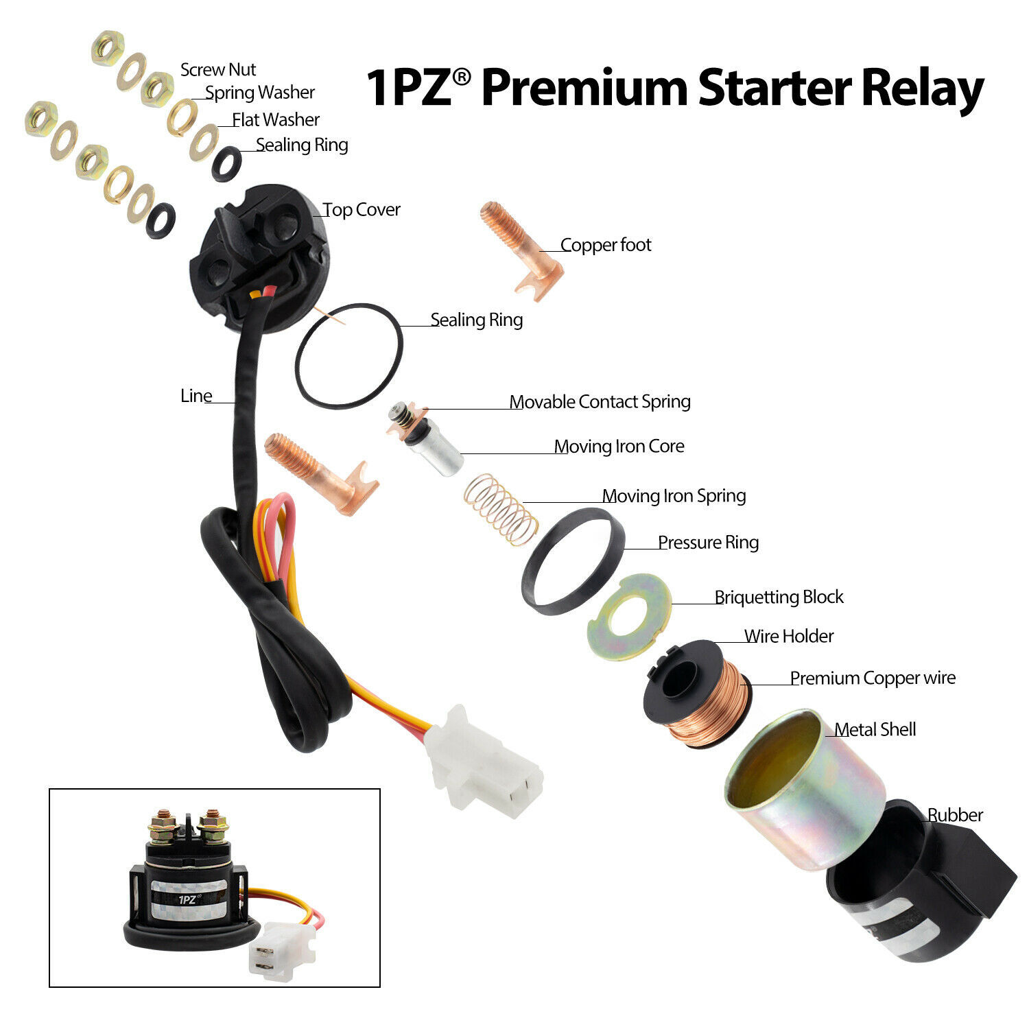 Starter Relay Solenoid Yamaha YFM400 Kodiak Bear YFP350 Terrapro 1J7