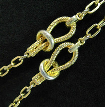 Slip Knots 6 Links Necklace Vintage Goldtone Chain 52" Long Length - $12.99