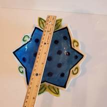 Vintage Nicole Engblom Ceramic Bowl, Whimsical Funky Pottery, Blue Star Flower image 7
