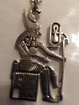 Vintage Large Heavy  Egyptian Sterling  Silver  God Hours Charm  2'' L  X  1 1/4 - $175.00
