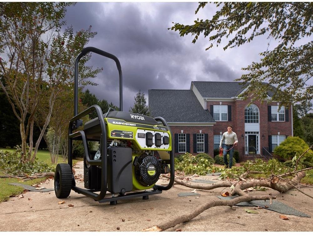 Ryobi Portable Generator 6,500Watt Gasoline Powered Shutdown Sensor