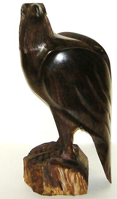 Large Unique Hand Carved Mexican Seri Ironwood Eagle - Folk Art